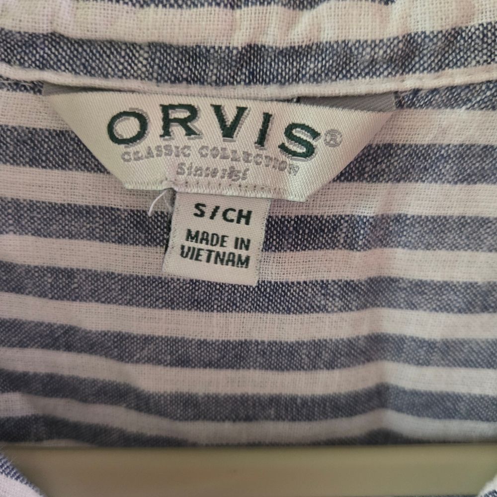 Orvis Blue and White Striped Shirt - Picture 2 of 6